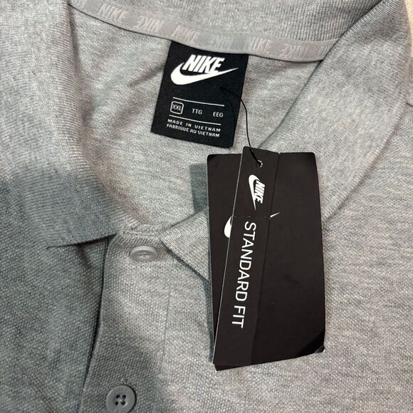 NWT Nike Men's Sportswear Matchup Jersey Grey Polo Shirt Standard Fit Sz 2XL XXL - Picture 4 of 6